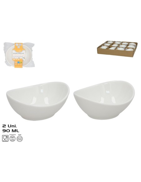 SALSERA APERITIVO X2 MELISA 90ML 10,3X8,8,X4,2CM BLANCO
