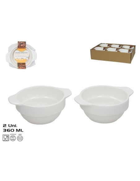 TAZA CONSOME X2 MELISA 360ML 15,3X12,5X5,8CM BLANC