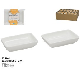 SALSERA APERITIVO  X2 MELISA 11X8,3X2,5CM BLANCO