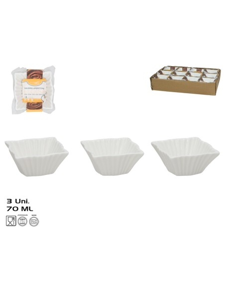 SALSERA APERITIVO X3 ELOISA 70ML 6,9X6,9X3,4CM