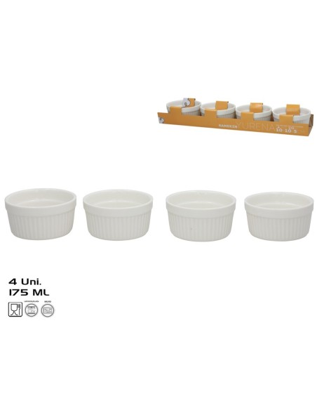 RAMEKIN X4 YURENA 175ML 10X10X5CM BLANCO