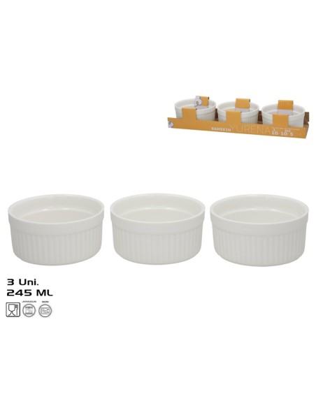 RAMEKIN X3 YURENA 245ML 10X10X5CM BLANCO