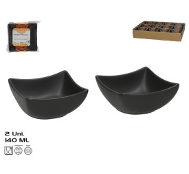 SALSERA APERITIVO X2 MELISA  9,2X9,2X4,3CM 140ML  NEGRO