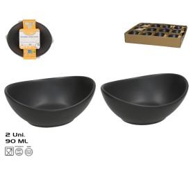SALSERA APERITIVO X2 MELISA 90ML 10,3X8,8,X4,2CM NEGRO