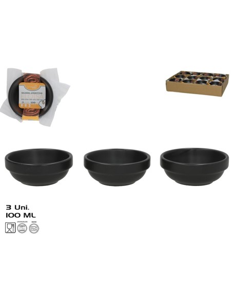 SALSERA APERITIVO X3 MELISA 100ML 8,3X8,3X3,2CM NE