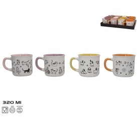TAZA MUG 320ML GACIJA GRES 4 SURT.