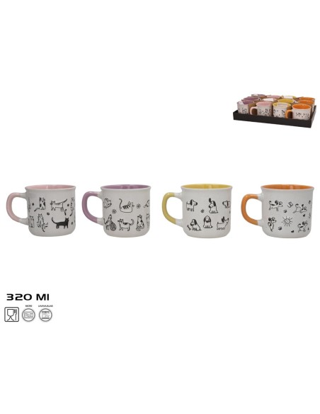 TAZA MUG 320ML GACIJA GRES 4 SURT.