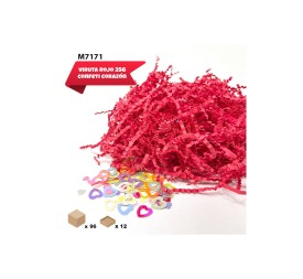 VIRUTAS DE PAPEL ONDULADO ROJO+ CONFETI 25G