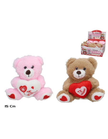 PELUCHE C/CORAZON OSCAR 2 SURT 15CM
