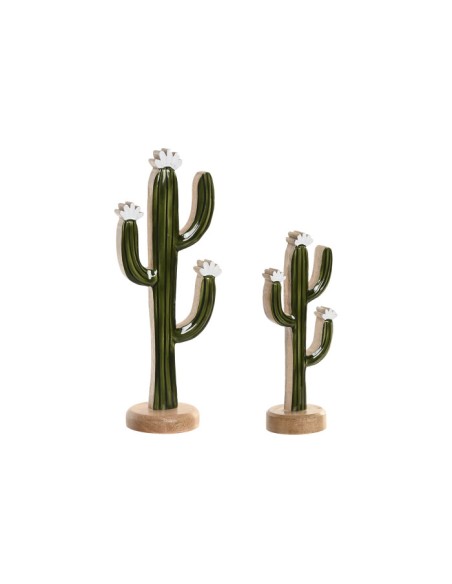 DECORACION SET 2 MANGO 15X8X35 CACTUS LACADO VERDE