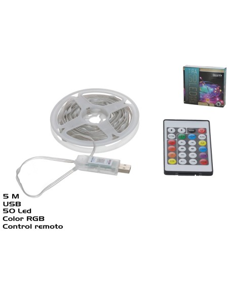 TIRA 50 LED RGB C/CONTROL REMOTO 5M