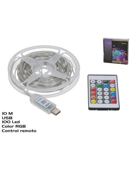 TIRA 100 LED RGB C/CONTROL REMOTO 5M