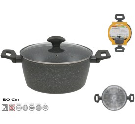 CACEROLA ALUMINIO C/TAPA CRISTAL LOKI 20CM