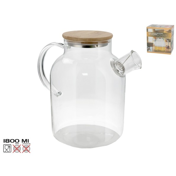 JARRA CRISTAL C/TAPA BAMBU TE HIKARU 1.8L