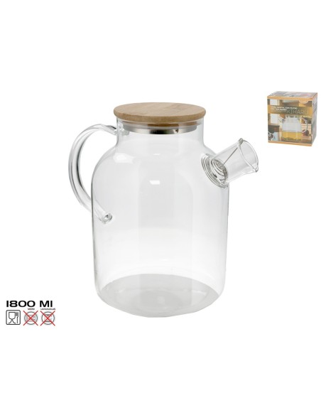 JARRA CRISTAL C/TAPA BAMBU TE HIKARU 1.8L
