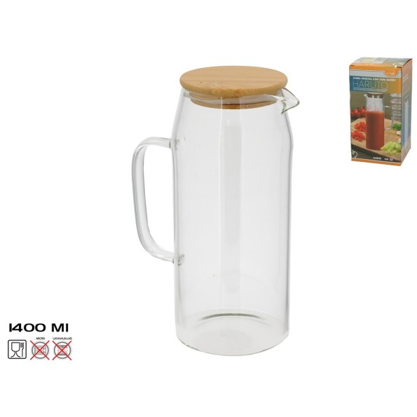 JARRA CRISTAL C/TAPA BAMBU HARUTO 1.4L