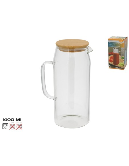 JARRA CRISTAL C/TAPA BAMBU HARUTO 1.4L