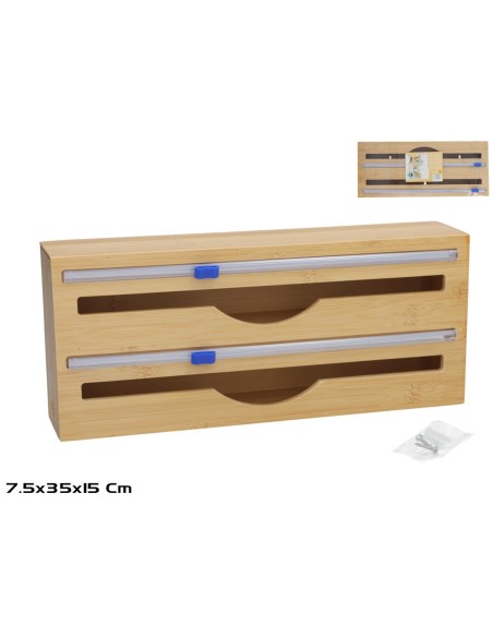 DISPENSADOR C/CORTADOR 2 HUECOS WUXIAN 35X15X7.5CM