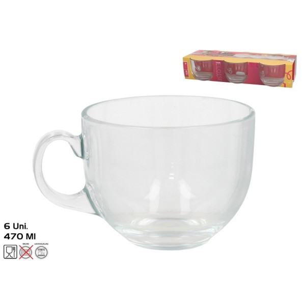 TAZAS CRISTAL ELOISE X6  470ML