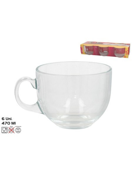 TAZAS CRISTAL ELOISE X6  470ML