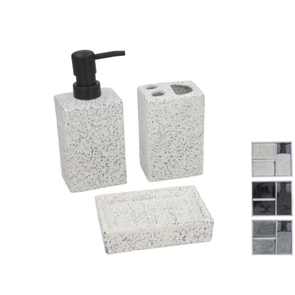 SET BAÑO CERAMICA 3PCS AGRAVA  3 SURT.