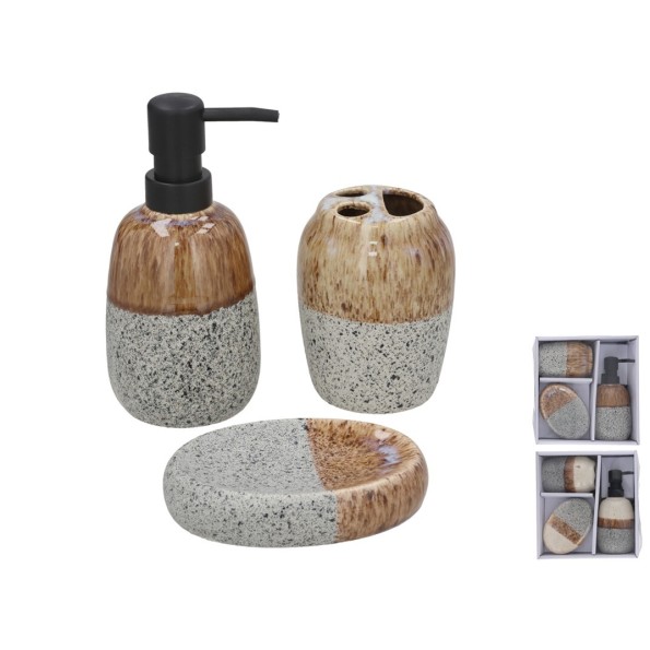 SET BAÑO CERAMICA 3PCS MERIDA 2 SURT.