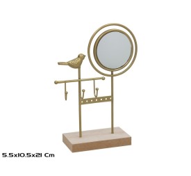 EXPOSITOR JOYAS C/ESPEJO PAJARO 10.5X21X5.5CM