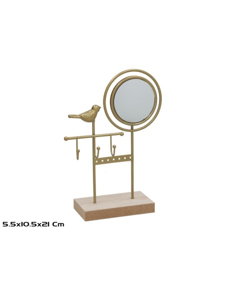 EXPOSITOR JOYAS C/ESPEJO PAJARO 10.5X21X5.5CM