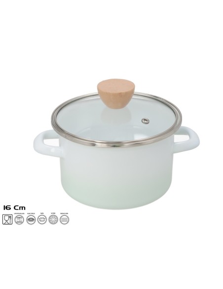 OLLA OCEANO 16CM ACERO ESMALT.