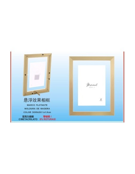 MARCO FLOTANTE DORADO DM-412 10X15CM(12/48)