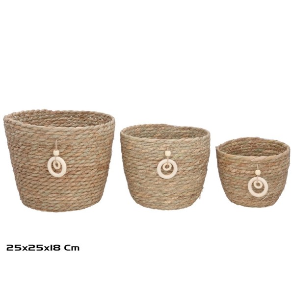 SET 3 CESTAS LUNA  25X20X18 CM