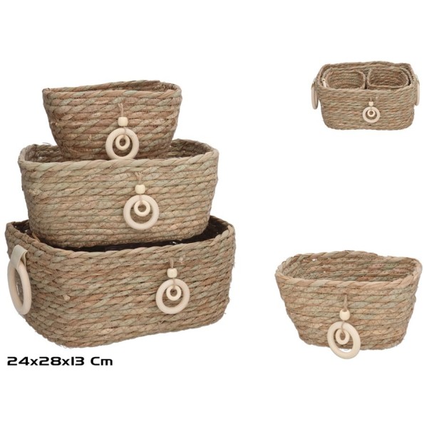 SET 4 CESTAS LUNA 28X24X13CM