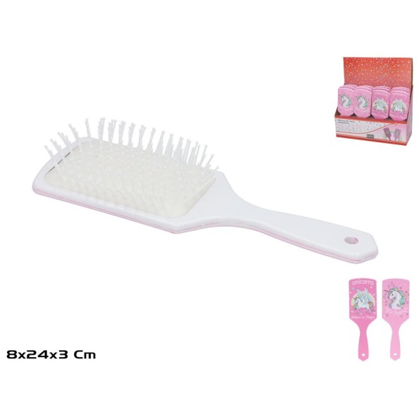 CEPILLO PELO UNICORNIO BELIEVE 8X24X3CM 2 SURT