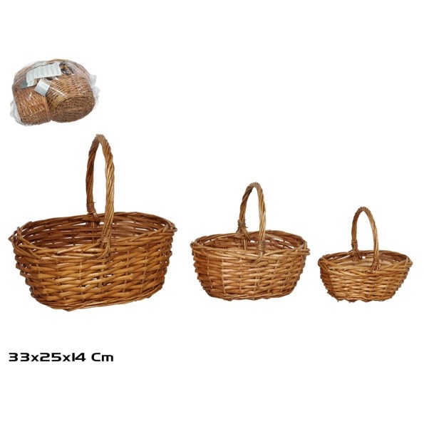 SET 3 CESTAS  MORFEO 33X25X14CM
