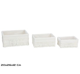 S/3 CESTAS RECT. EVA 26X20X12CM BLANCO