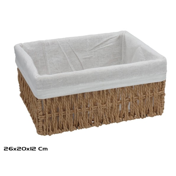 CESTA RECTANGULAR EVA 26X20X12CM NATURAL