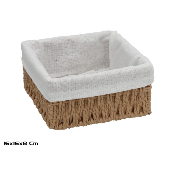CESTA CUADRADA ANA 16X16X8CM NATURAL
