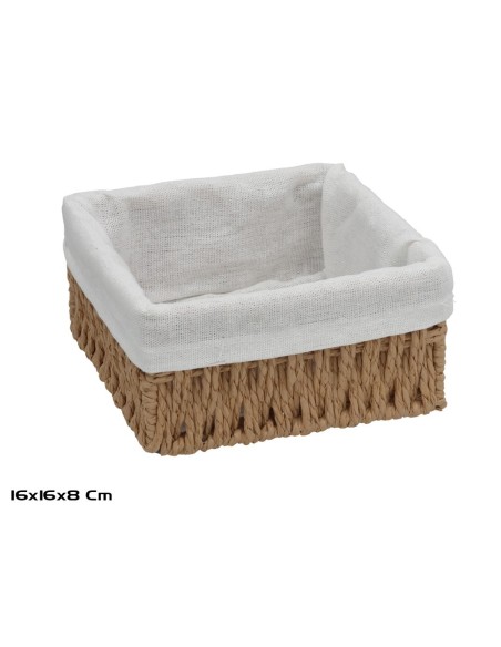 CESTA CUADRADA ANA 16X16X8CM NATURAL
