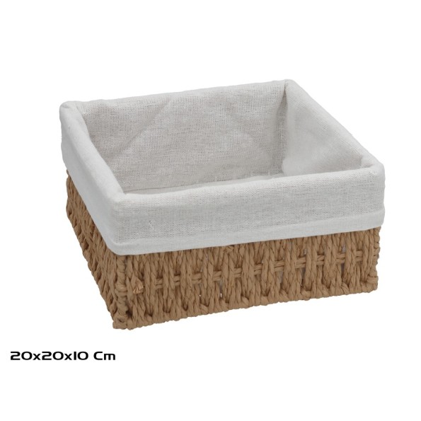 CESTA CUADRADA ANA 20X20X10CM NATURAL