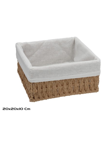 CESTA CUADRADA ANA 20X20X10CM NATURAL