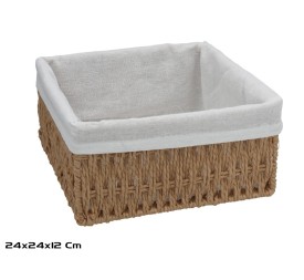 CESTA CUADRADA ANA 24X24X12CM NATURAL