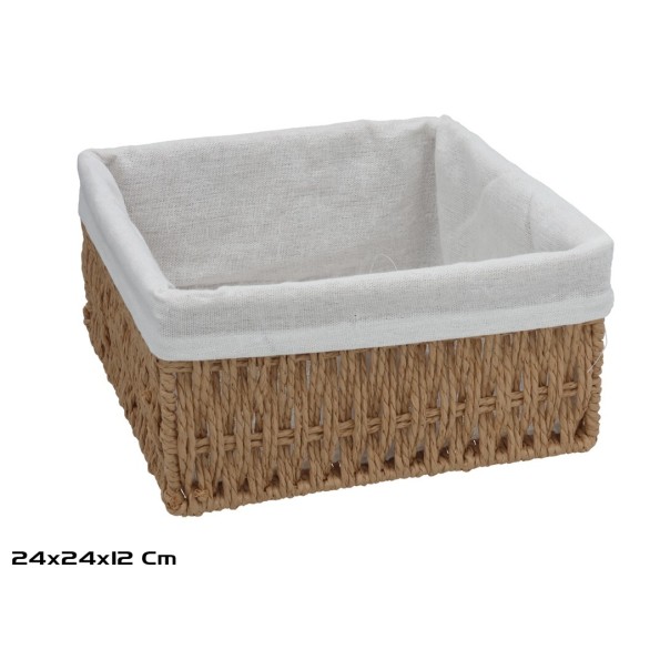 CESTA CUADRADA ANA 24X24X12CM NATURAL