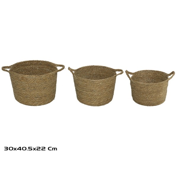 SET 3 CESTAS SEVILLA NATURA 40,5X30X22 CM