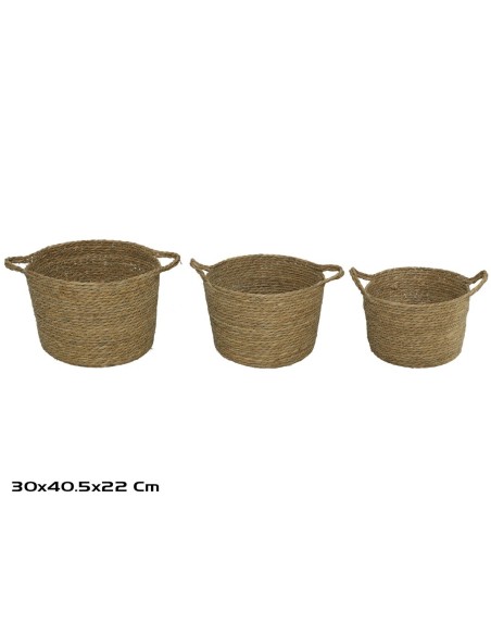 SET 3 CESTAS SEVILLA NATURA 40,5X30X22 CM