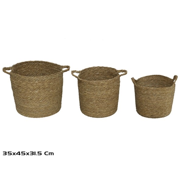 SET 3 CESTAS SEVILLA NATURA 45X35X31,5 CM