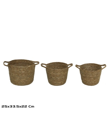 SET 3 CESTAS SEVILLA NATURA  33,5X25X22 CM