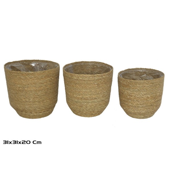 CESTAS X3 KAISER FIBRA VEGETAL 31X31X30 CM