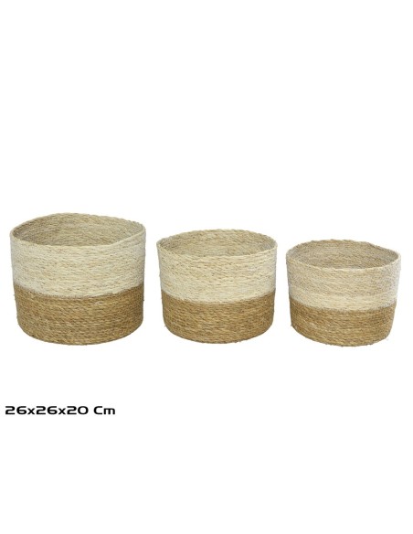 CESTAS X3 KANKU FIBRA VEGETAL 26X20 CM