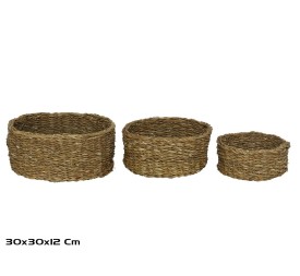CESTAS X3 KAISER REDONDAS FIBRA VEGETAL 30X12 CM