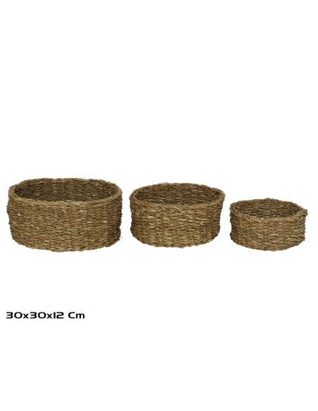CESTAS X3 KAISER REDONDAS FIBRA VEGETAL 30X12 CM